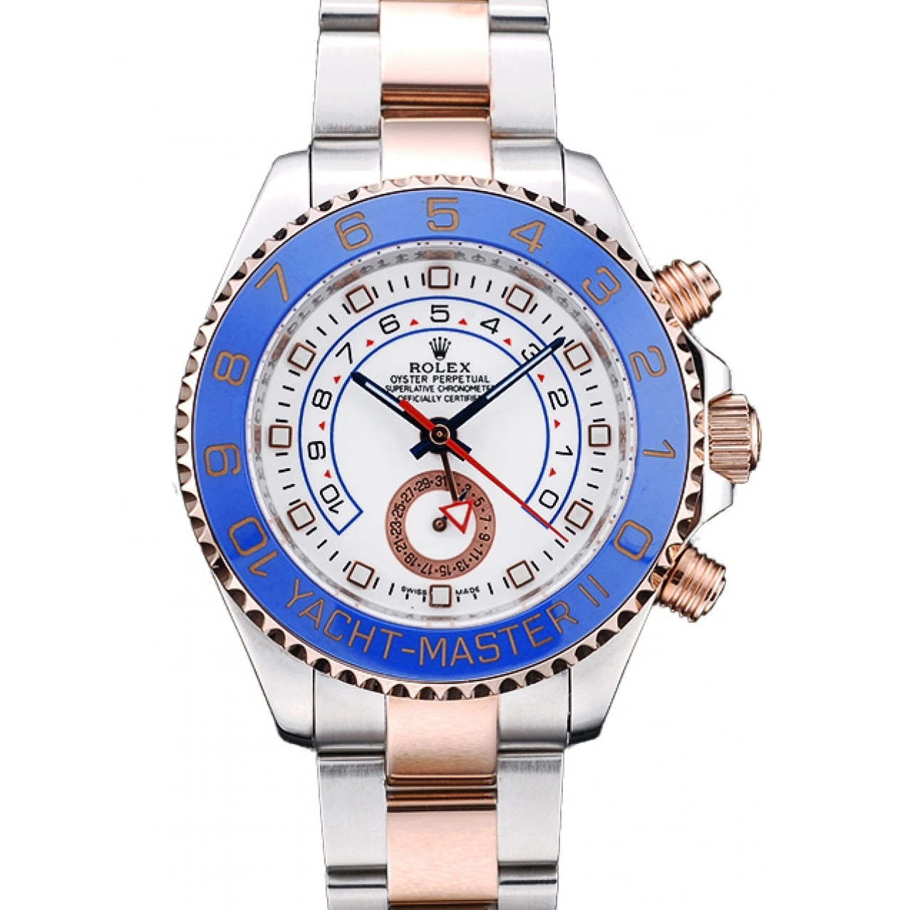 MiroTime 0809 Rolex Yachtmaster Blue Ceramic Bezel White Dial Watch
